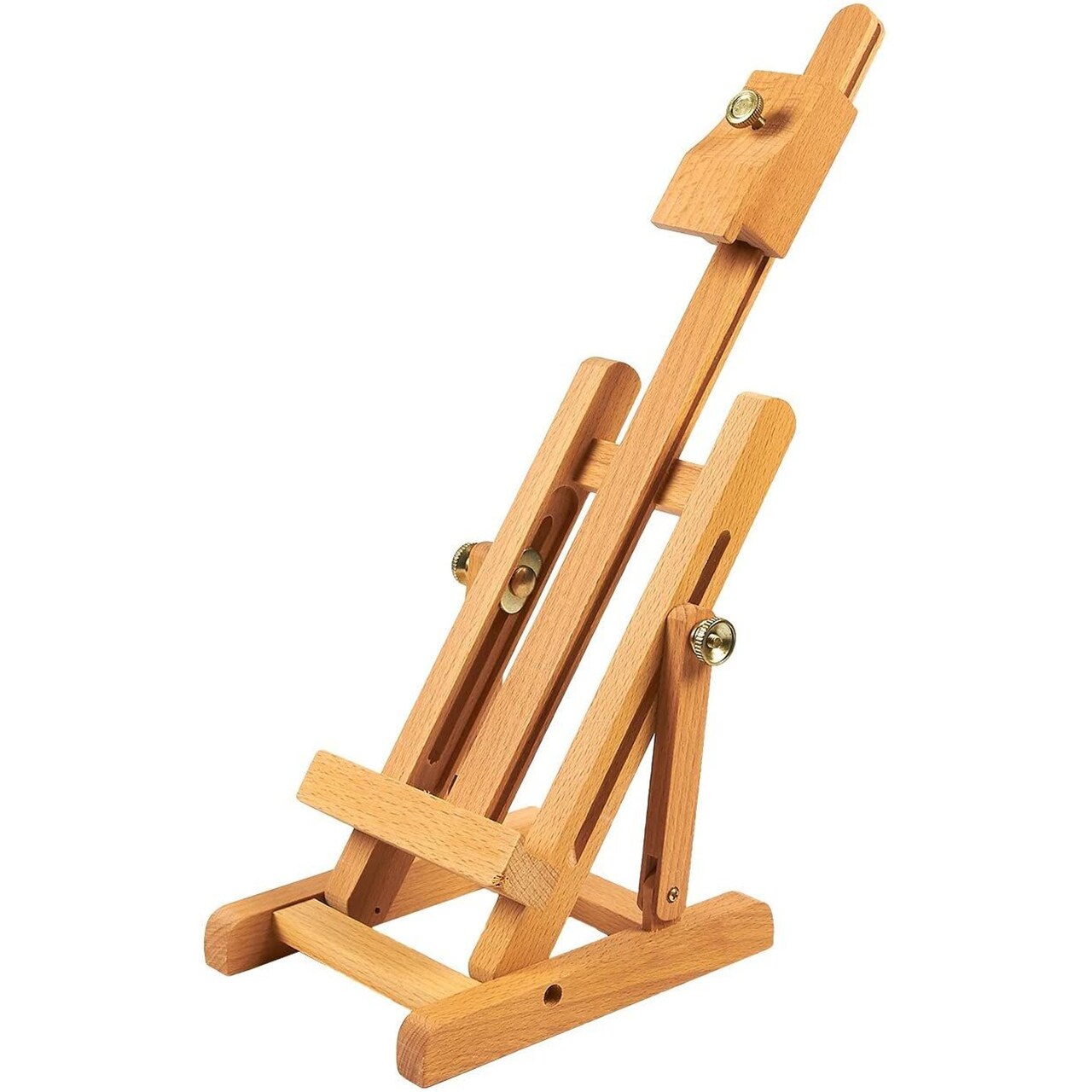 H-Frame Easel - Canvas Art Easel for Tabletops and Desktops - Wood Studio Artist Easel - Adjustable and Foldable - Holds Canvases Up to 11.6 Inches in Height, 4.9 x 15 x 6.3 Inches